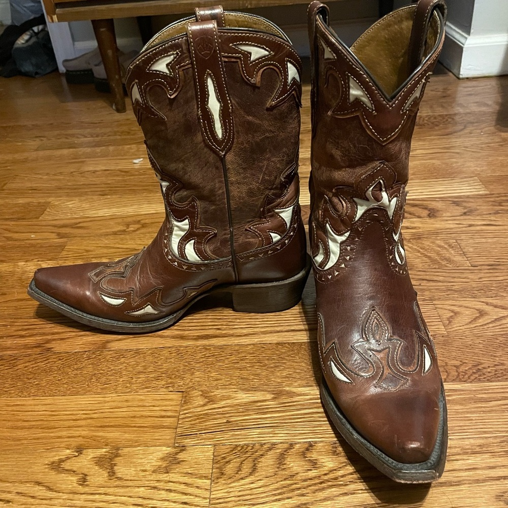 Ariat Brown and Cream Heeled Boots